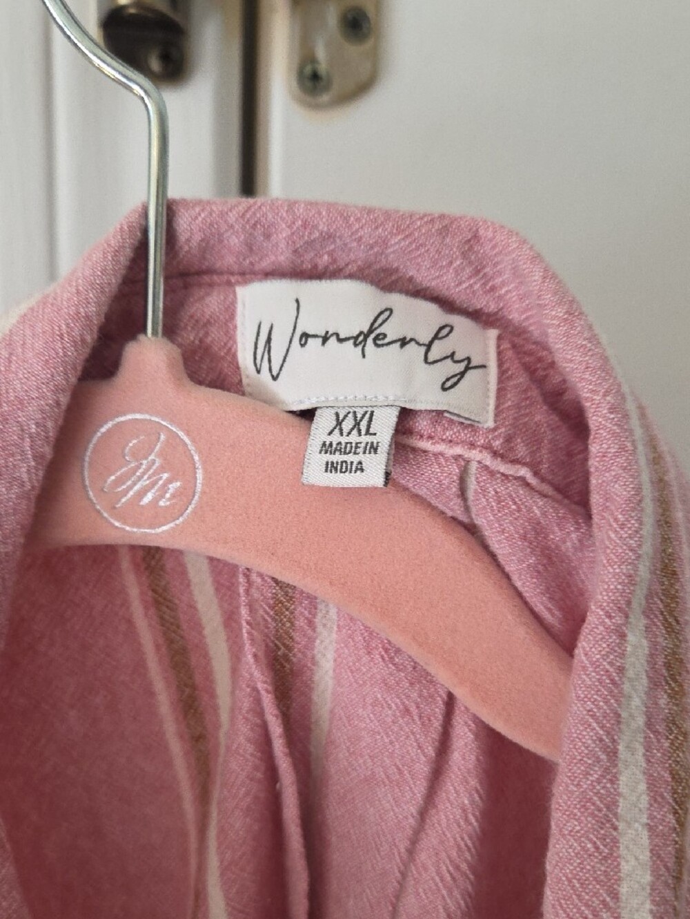 Wonderly Pink and Cream Striped Button-Up - Picture 2 of 2
